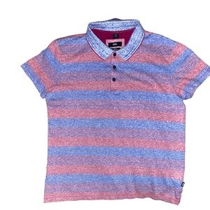 Boss Hugo Boss Polo Striped Cotton/Linen Slim Fit Luxury Breathable Short sleeve